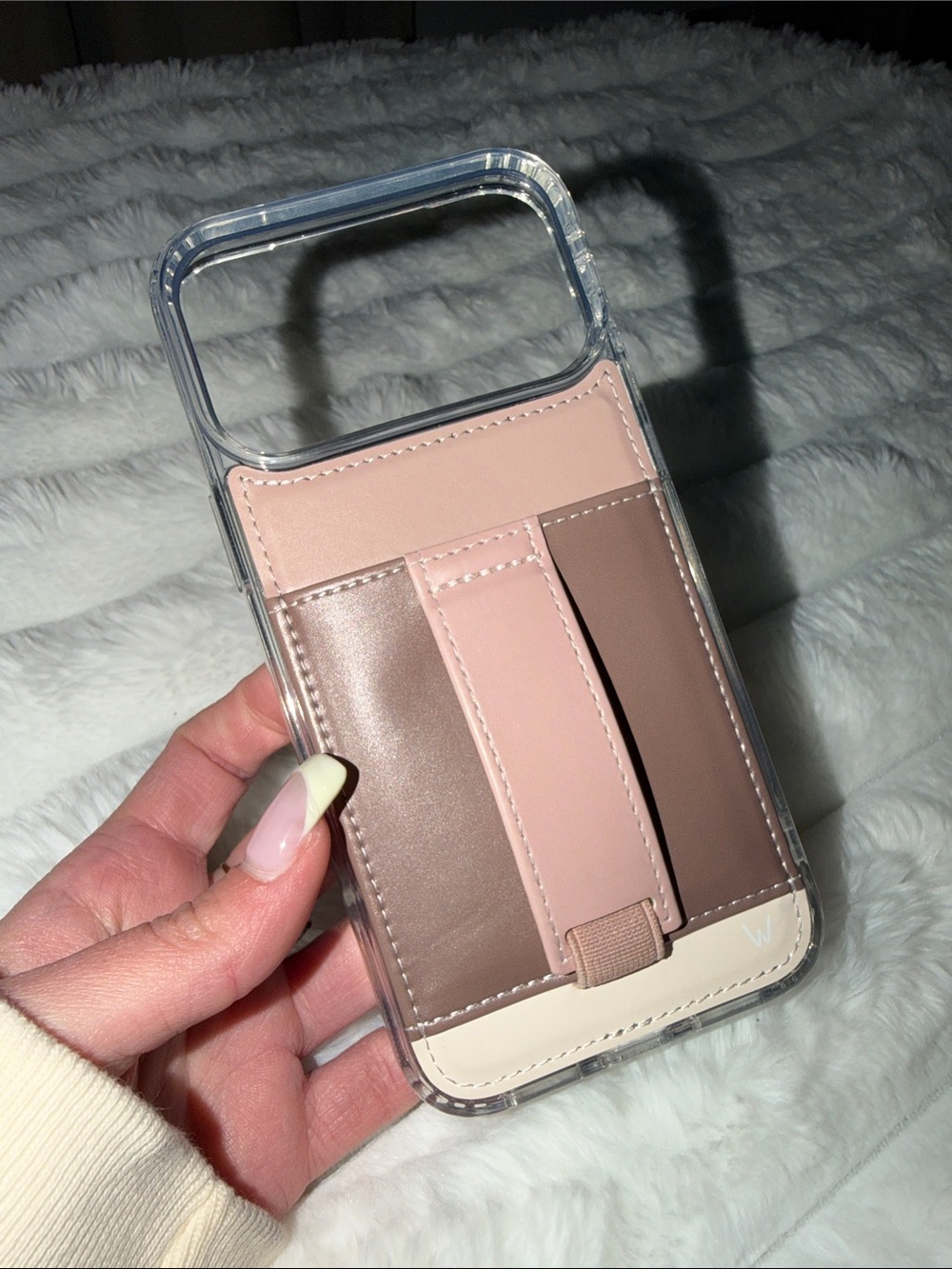Walli Phone Case with Pink & Brown Card Holder 17 pro max